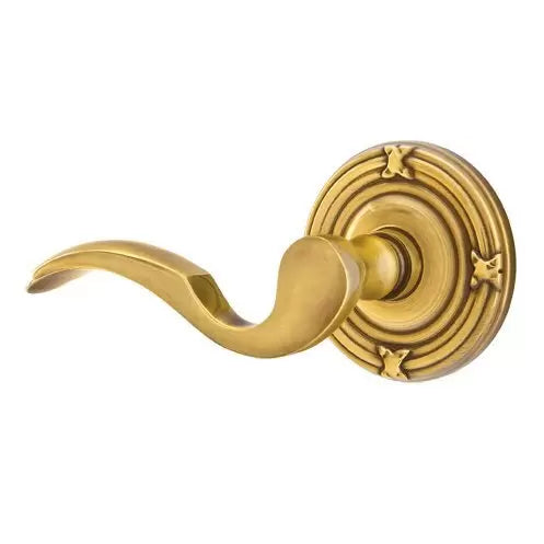 Emtek Cortina Door Lever with Ribbon and Reed Rose by Emtek