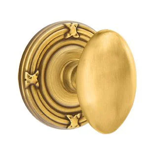Emtek Egg Door Knob with Ribbon and Reed Rose by Emtek