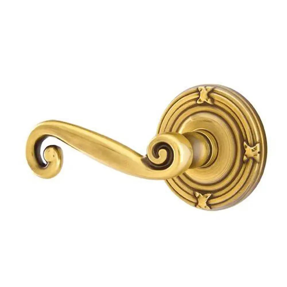 Emtek Rustic Door Lever with Ribbon and Reed Rose by Emtek