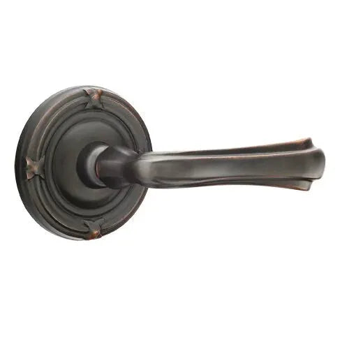 Emtek Wembley Lever with Ribbon and Reed Rose by Emtek