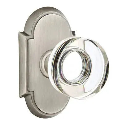 Emtek Modern Disc Glass Door Knob with #8 Rose by Emtek