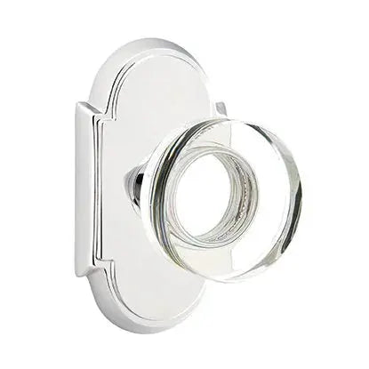 Emtek Modern Disc Glass Door Knob with #8 Rose by Emtek