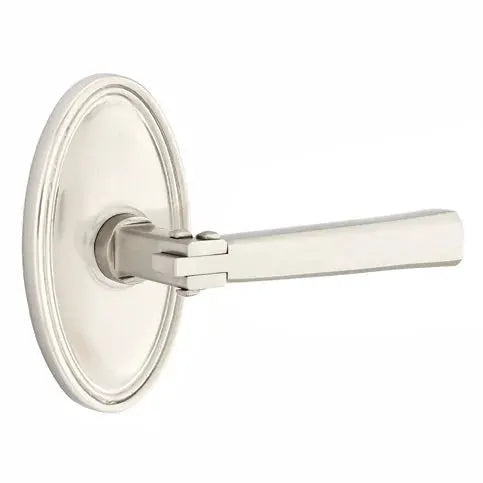 Emtek Arts and Crafts Door Lever with Oval Rose by Emtek