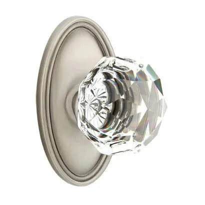 Emtek Diamond Door Knob with Oval Rose by Emtek