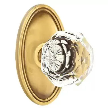 Emtek Diamond Door Knob with Oval Rose by Emtek
