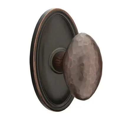Emtek Hammered Egg Door Knob with Oval Rose by Emtek