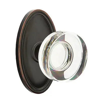 Emtek Modern Disc Glass Door Knob with Oval Rose by Emtek