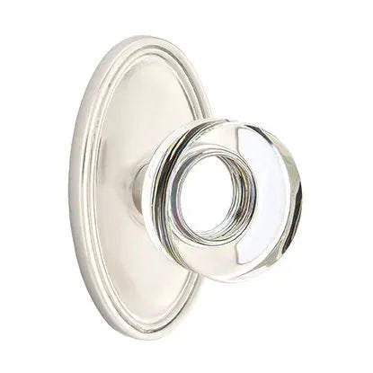 Emtek Modern Disc Glass Door Knob with Oval Rose by Emtek