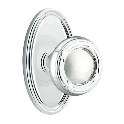 Emtek Ribbon and Reed Knob with Oval Rose by Emtek