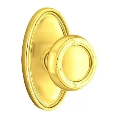 Emtek Ribbon and Reed Knob with Oval Rose by Emtek
