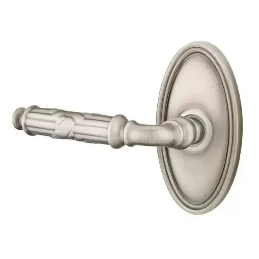 Emtek Ribbon and Reed Lever with Oval Rose by Emtek