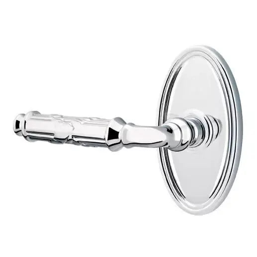 Emtek Ribbon and Reed Lever with Oval Rose by Emtek