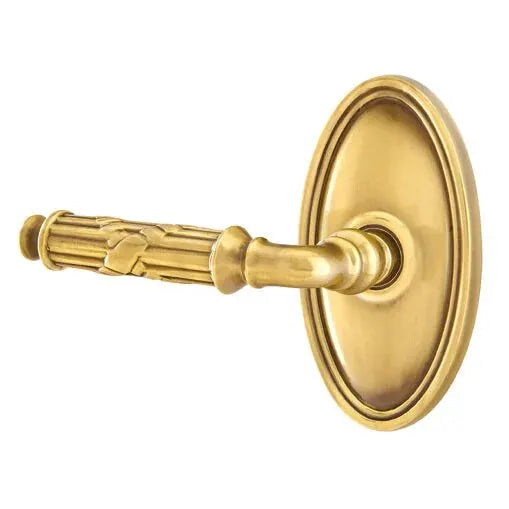 Emtek Ribbon and Reed Lever with Oval Rose by Emtek