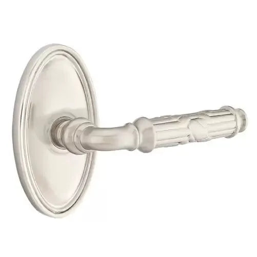 Emtek Ribbon and Reed Lever with Oval Rose by Emtek