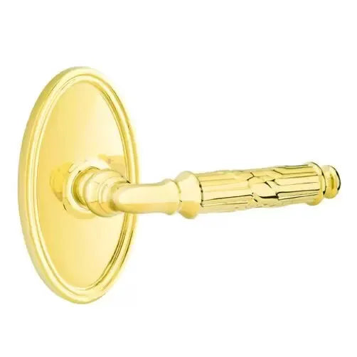 Emtek Ribbon and Reed Lever with Oval Rose by Emtek