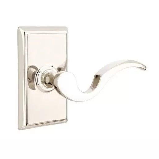 Emtek Cortina Door Lever with Rectangular Rose by Emtek