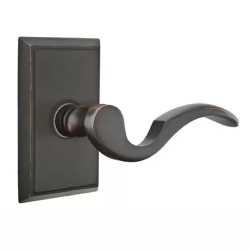 Emtek Cortina Door Lever with Rectangular Rose by Emtek