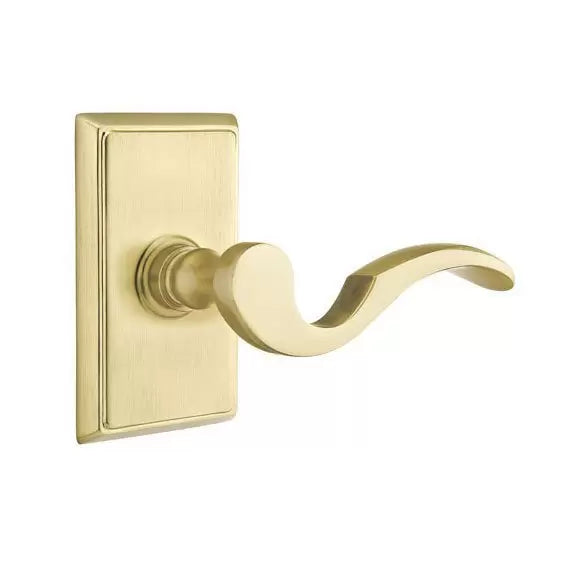 Emtek Cortina Door Lever with Rectangular Rose by Emtek