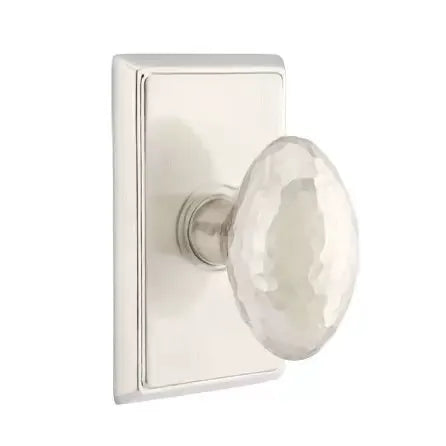 Emtek Hammered Egg Door Knob with Rectangular Rose by Emtek