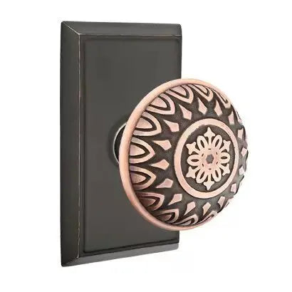 Emtek Lancaster Knob with Rectangular Rose by Emtek