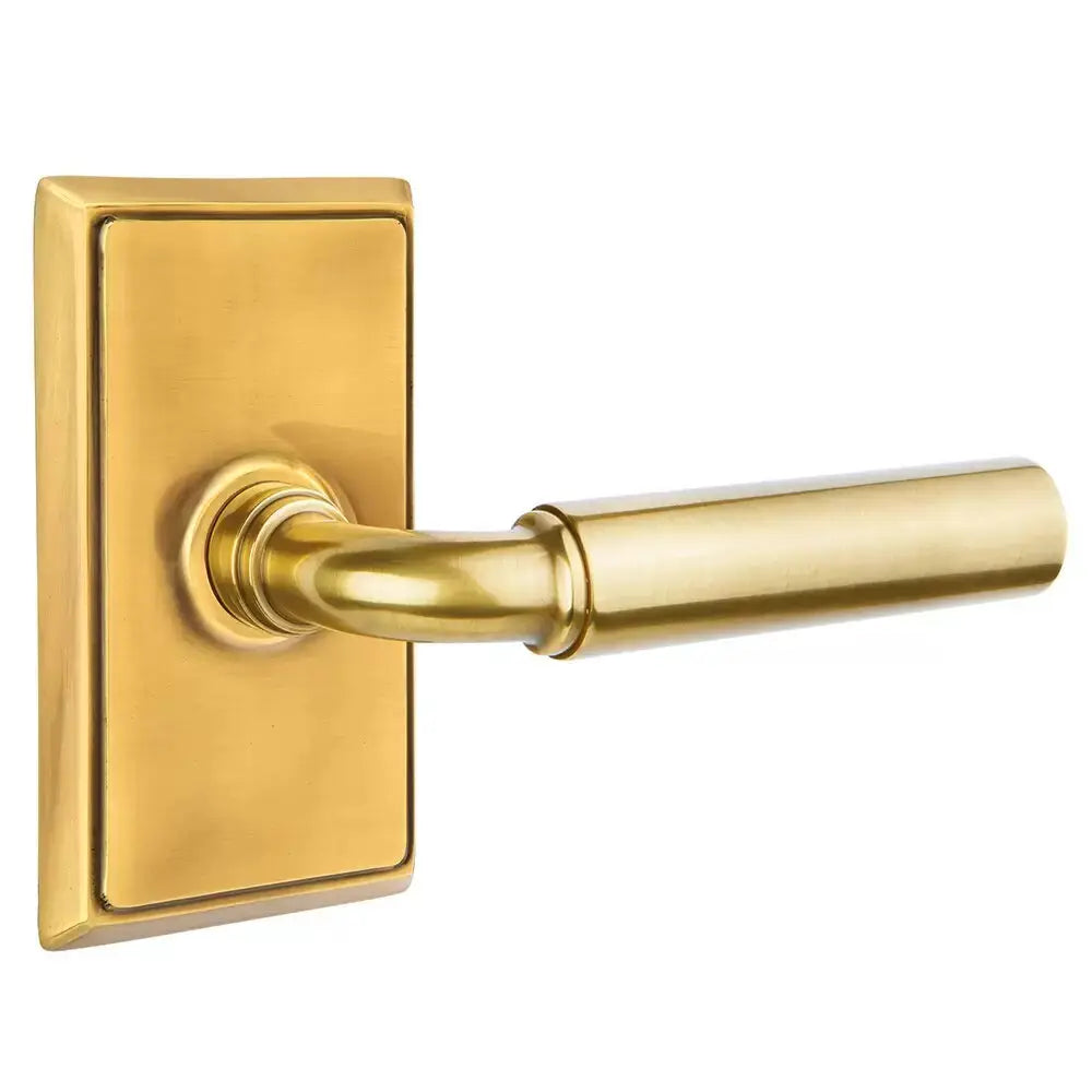Emtek Manning Door Lever with Rectangular Rose by Emtek