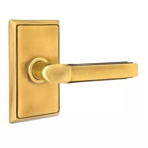 Emtek Milano Door Lever with Rectangular Rose by Emtek