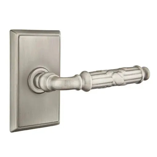 Emtek Ribbon and Reed Lever with Rectangular Rose by Emtek