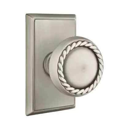 Emtek Rope Knob with Rectangular Rose by Emtek