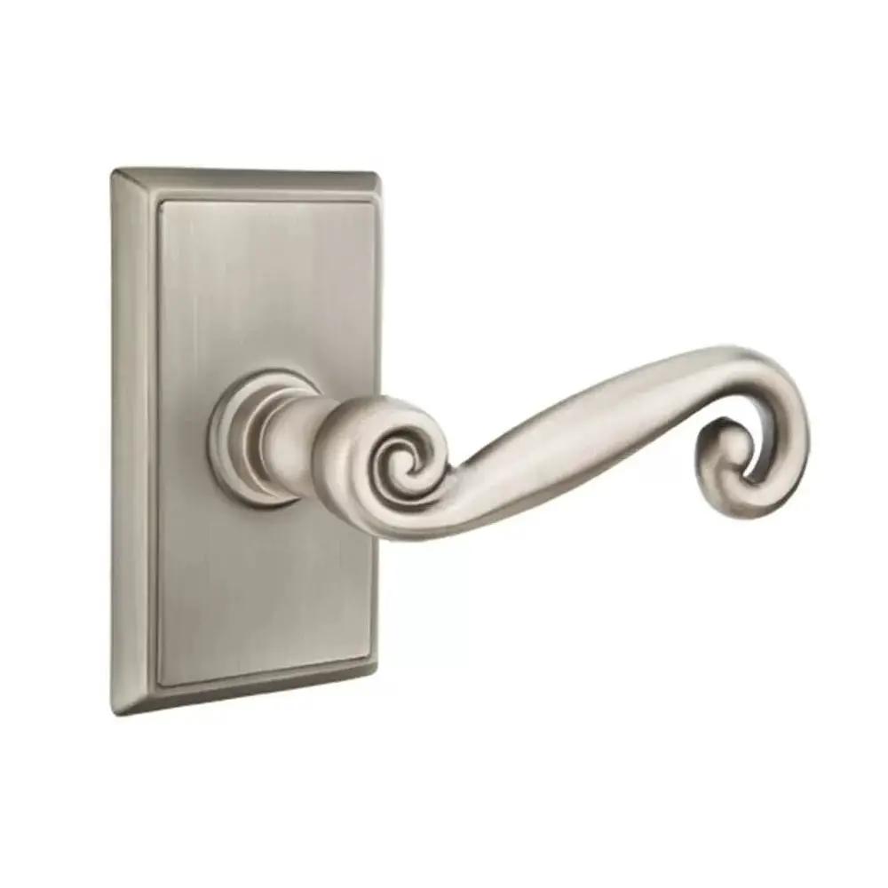 Emtek Rustic Door Lever with Rectangular Rose by Emtek
