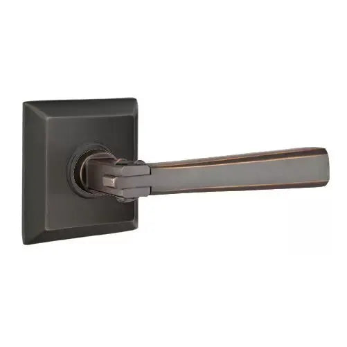 Emtek Arts and Crafts Door Lever with Quincy Rose by Emtek