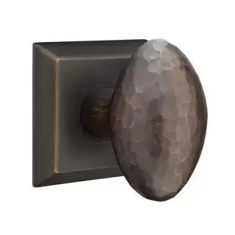 Emtek Modern Hammered Egg Door Knob with Quincy Rose by Emtek