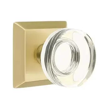 Emtek Modern Disc Glass Door Knob with Quincy Rose by Emtek