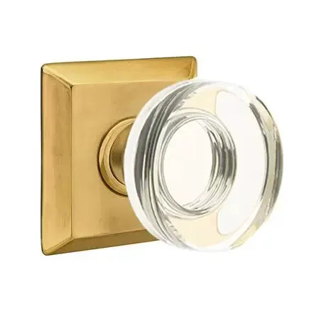 Emtek Modern Disc Glass Door Knob with Quincy Rose by Emtek