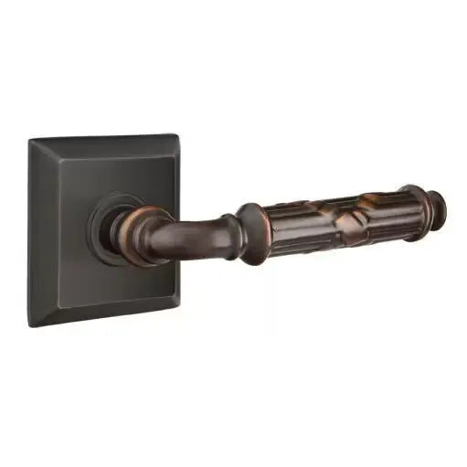 Emtek Ribbon and Reed Lever with Quincy Rose by Emtek