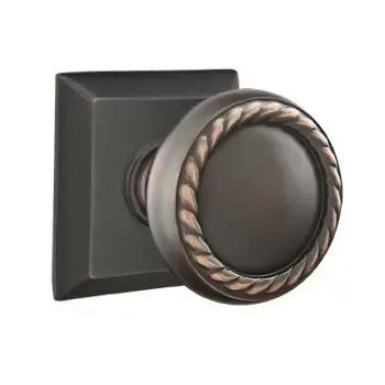 Emtek Rope Knob with Quincy Rose by Emtek