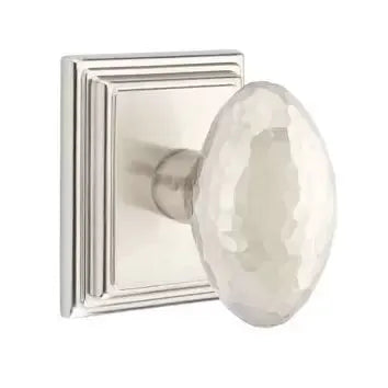Emtek Modern Hammered Egg Door Knob with Wilshire Rose by Emtek