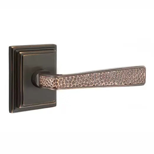 Emtek Hammered Door Lever with Wilshire Rose by Emtek