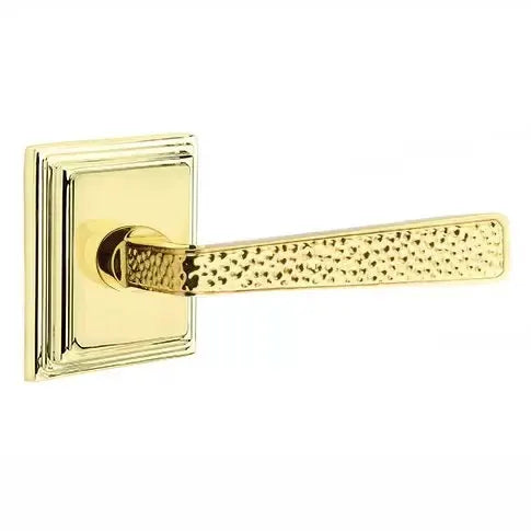 Emtek Hammered Door Lever with Wilshire Rose by Emtek