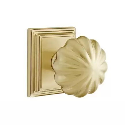 Emtek Melon Door Knob with Wilshire Rose by Emtek