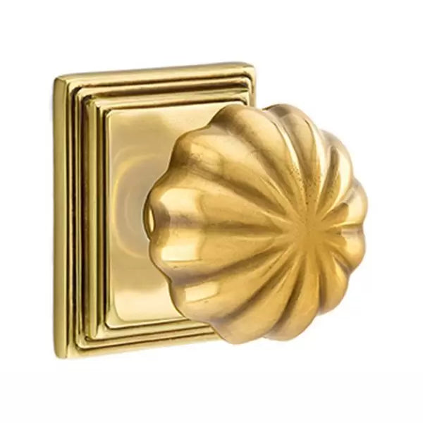 Emtek Melon Door Knob with Wilshire Rose by Emtek