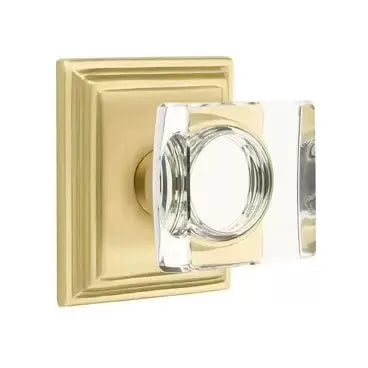 Emtek Modern Square Glass Door Knob with Wilshire Rose by Emtek