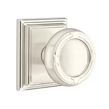 Emtek Ribbon and Reed Knob with Wilshire Rose by Emtek