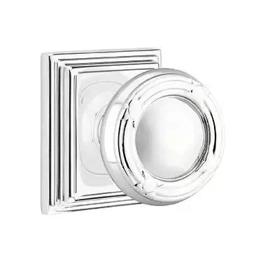 Emtek Ribbon and Reed Knob with Wilshire Rose by Emtek
