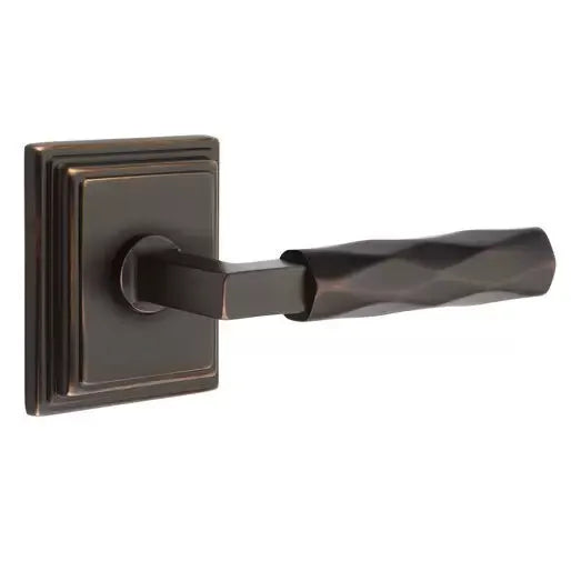 Emtek Tribeca Lever with L-Square Stem and Wilshire Rose by Emtek