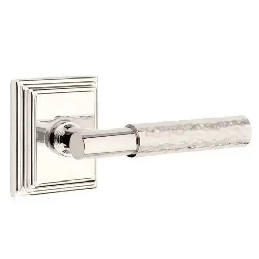 Emtek Hammered Lever with T-Bar Stem and Wilshire Rose by Emtek
