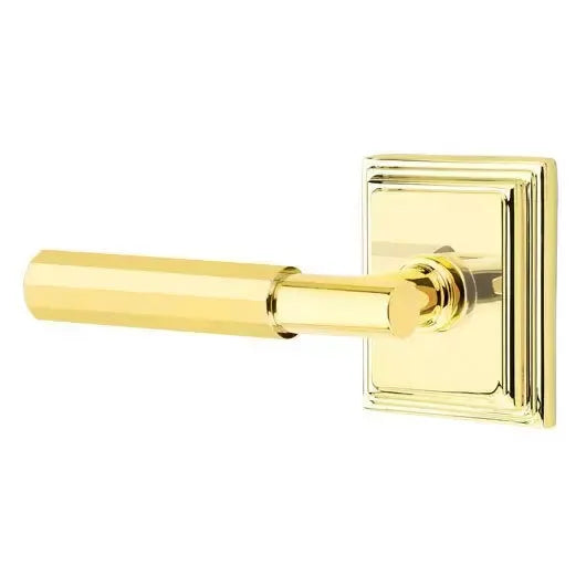 Emtek Faceted Lever with T-Bar Stem and Wilshire Rose by Emtek