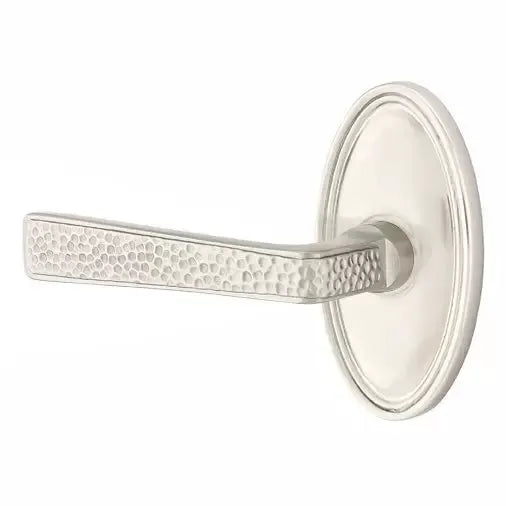 Emtek Hammered Door Lever with Oval Rose by Emtek