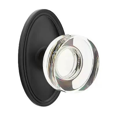 Emtek Modern Disc Glass Door Knob with Oval Rose by Emtek