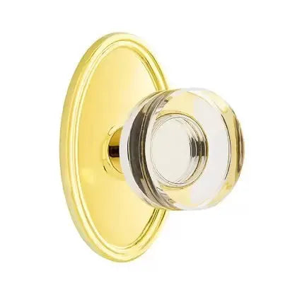 Emtek Modern Disc Glass Door Knob with Oval Rose by Emtek