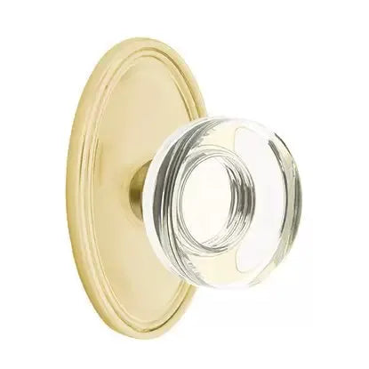 Emtek Modern Disc Glass Door Knob with Oval Rose by Emtek